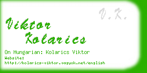 viktor kolarics business card